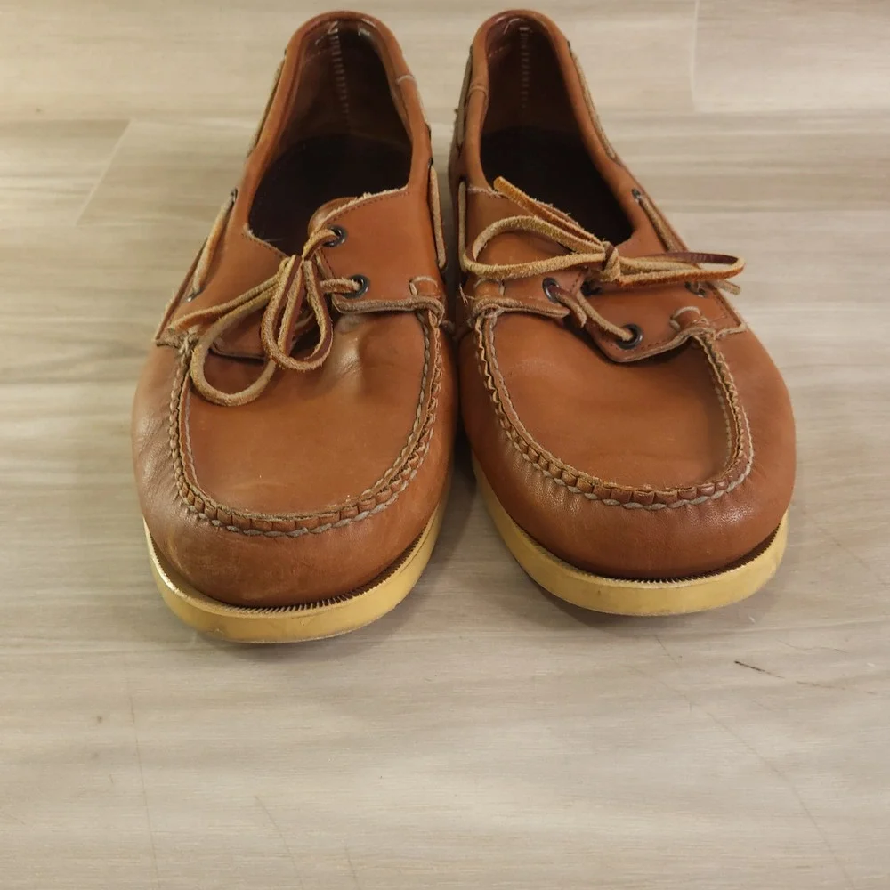 Sebago Docksides Boat Shoes Loafers Mens Size 13 M Tan Leather Classic Timeless